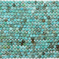 Perles rondes à facettes en turquoise St. de 15 pouces, 4 mm. - Fil de 39 cm.