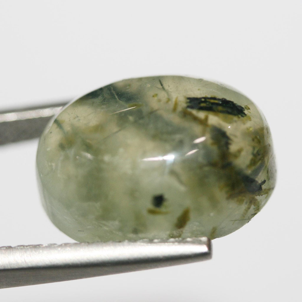 Lote de 4 cabujones ovalados de prehnita de 16 x 12 mm (4 unidades)