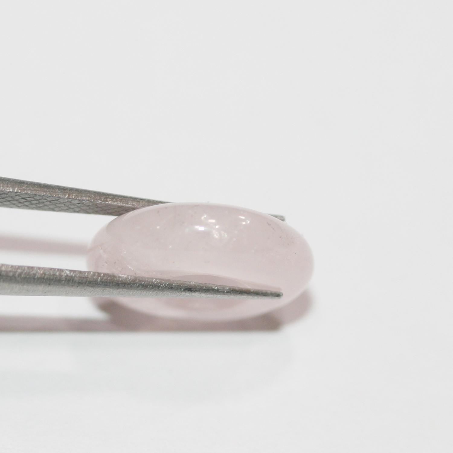 Pendentif créole lisse en quartz rose 14 mm (10 pièces)