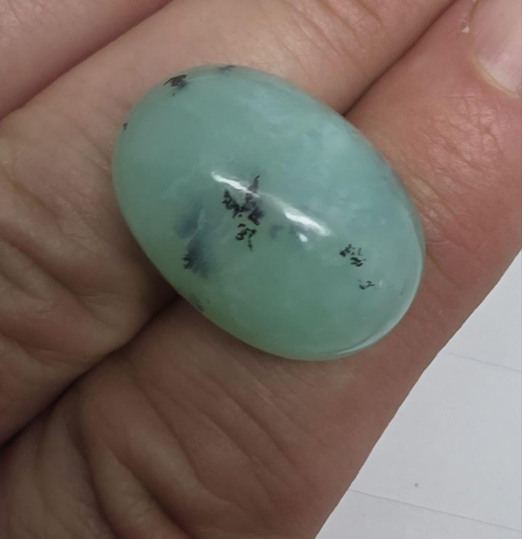 Big Blue Green  Peruvian Opal Cabochon 23.7x16.5x10.4mm 28.7ct - Natural Untreated Gem- Unique color- Inclusion Stones Natural