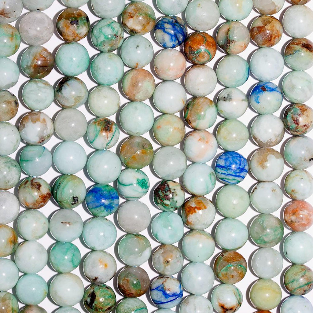 Perles rondes lisses en opale péruvienne St, 8 mm, 40 cm (16 pouces) de long.
