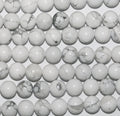 Perles rondes lisses en howlite blanche, 8 mm, 15 pouces (38 cm) de long, longueur 39 cm.