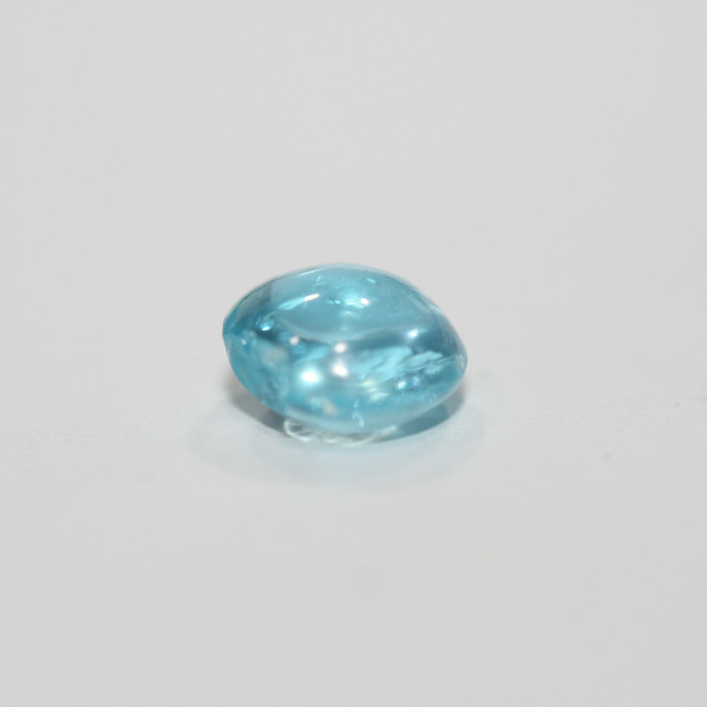 1 Pc  Natural Apatite Round Cabochon 7.5mm  Paraiba Color  - Natural Untreated Stone- Rare Color Blue Apatite