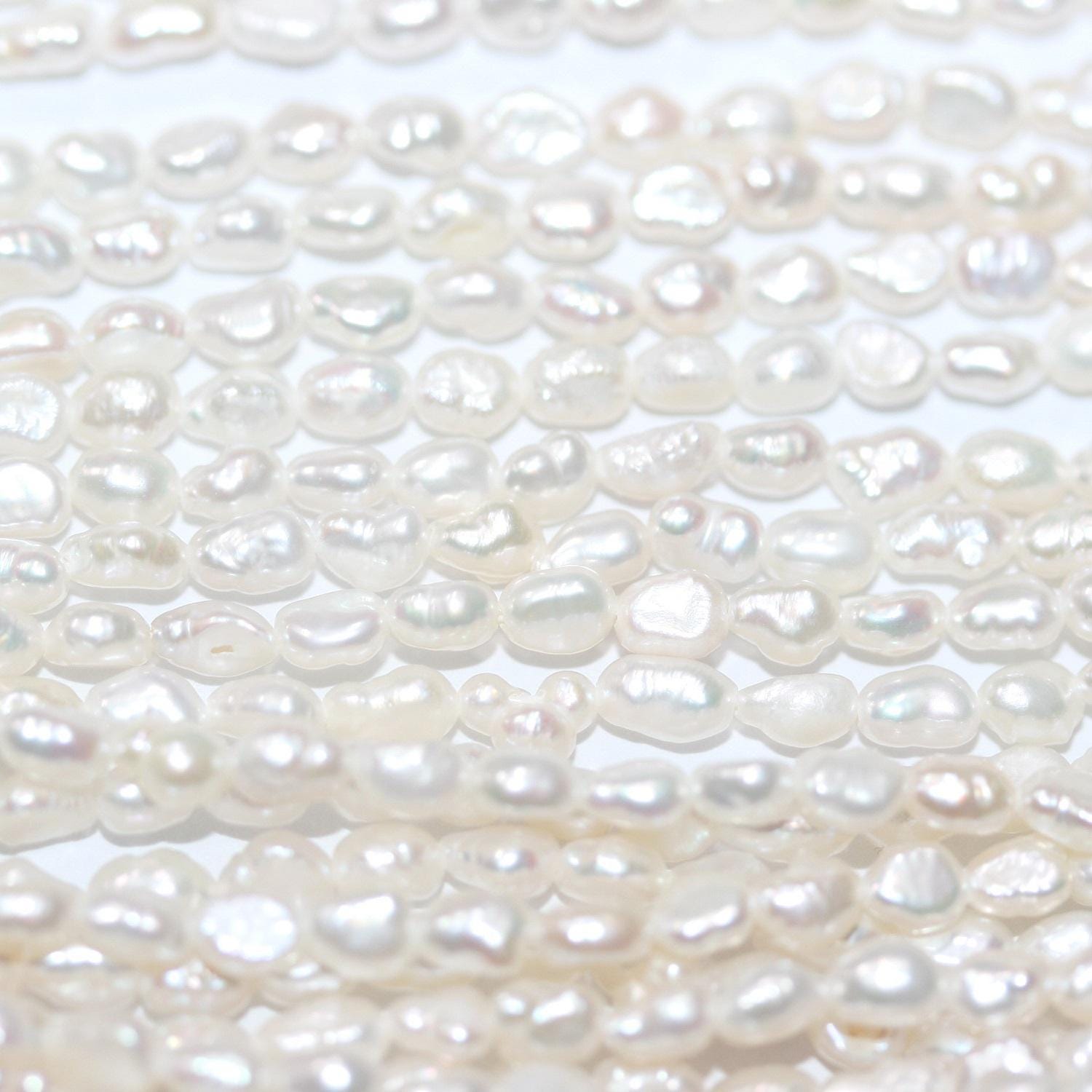 12" St Baroque Pearl Beads 3-3,5mm -Strand 36cm -Natural Pearls wholesale Prices