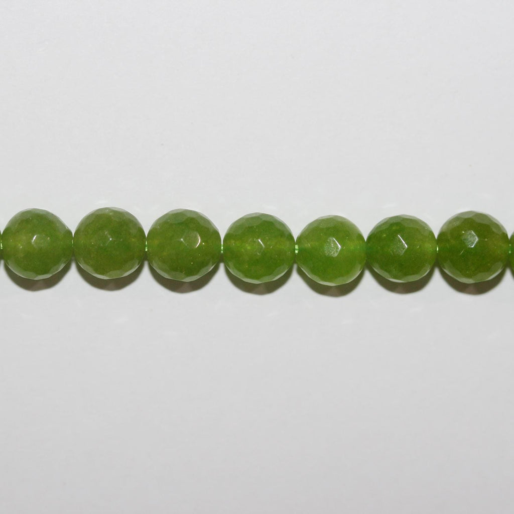 Perles rondes à facettes en quartz vert St, 8 mm, 40 cm (16 pouces), longueur 40 cm (40 pouces).