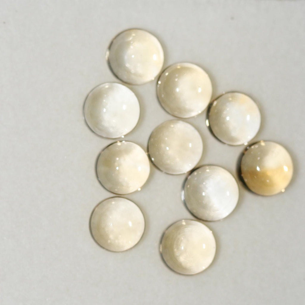 10Pcs Lot Citrine Round Cabochon 6mm. (10 pcs.)