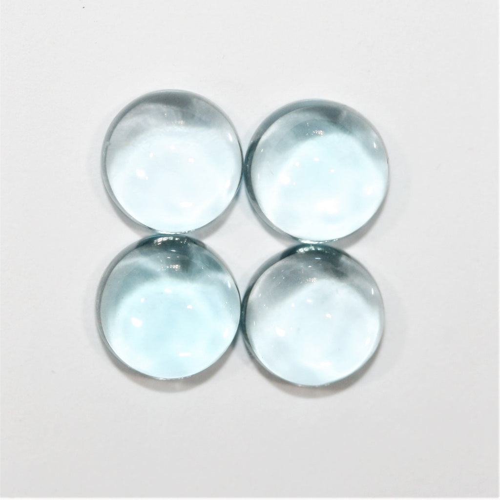 Sky Blue Topaz Smooth Round Cabochons Lot 8mm.- 4 Pieces