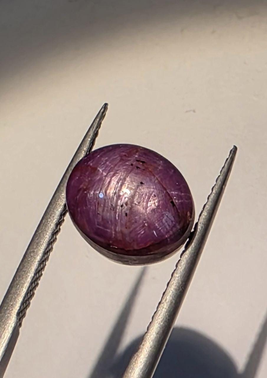 Natural Unheated Star Ruby Smooth Oval Cabochon 10x8.6mm. (7.3ct.)