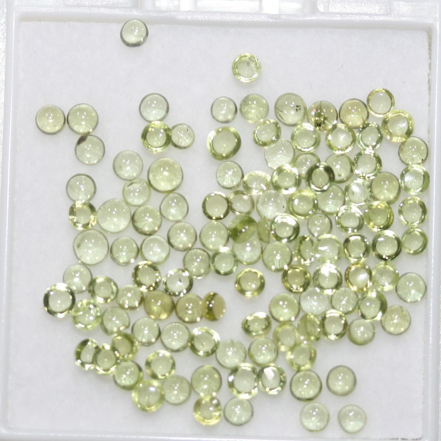 Lot Peridot  Smooth Round Cabochon 2.5mm (10ct).