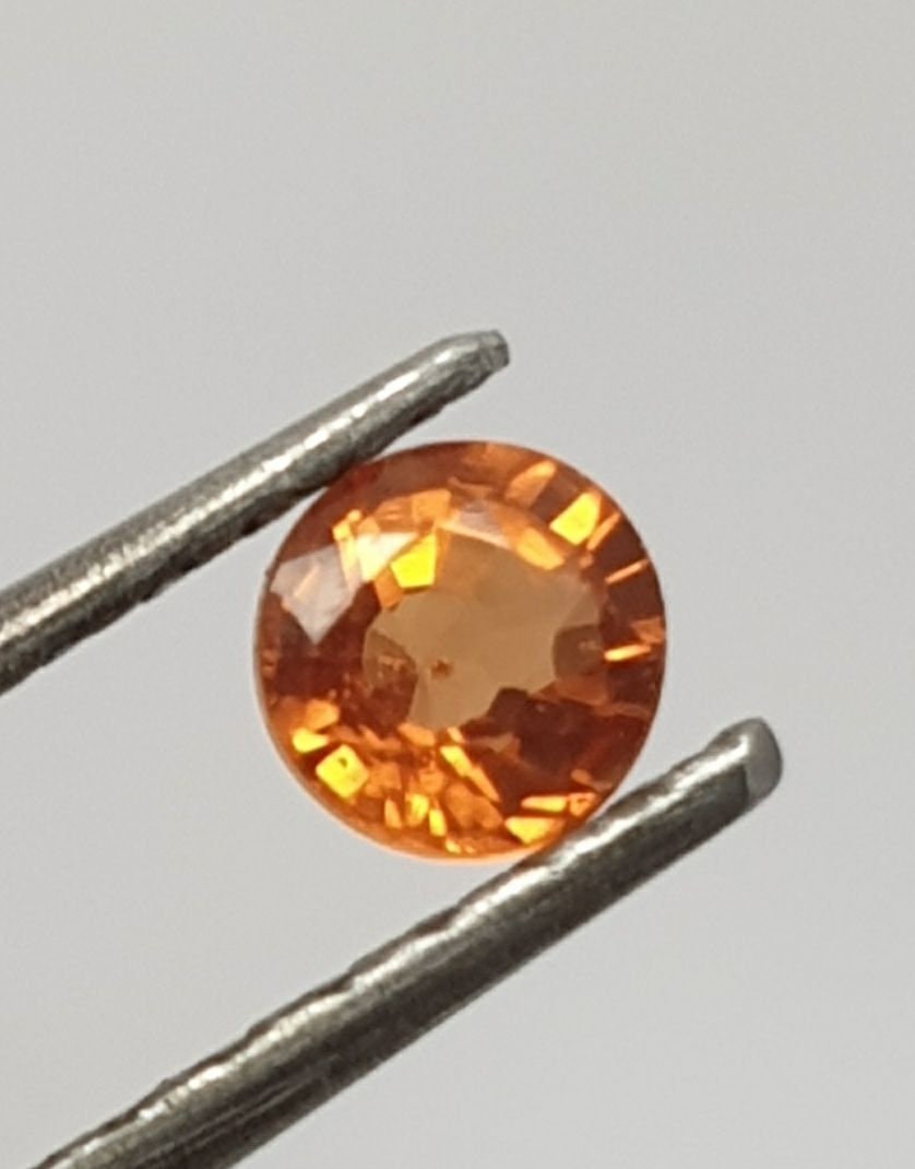 1 Pc Natural Top Orange  Color Sapphire 3.5mm Round Brilliant Cut- Wholesale Gemstones- Natural Stones For Jewelry