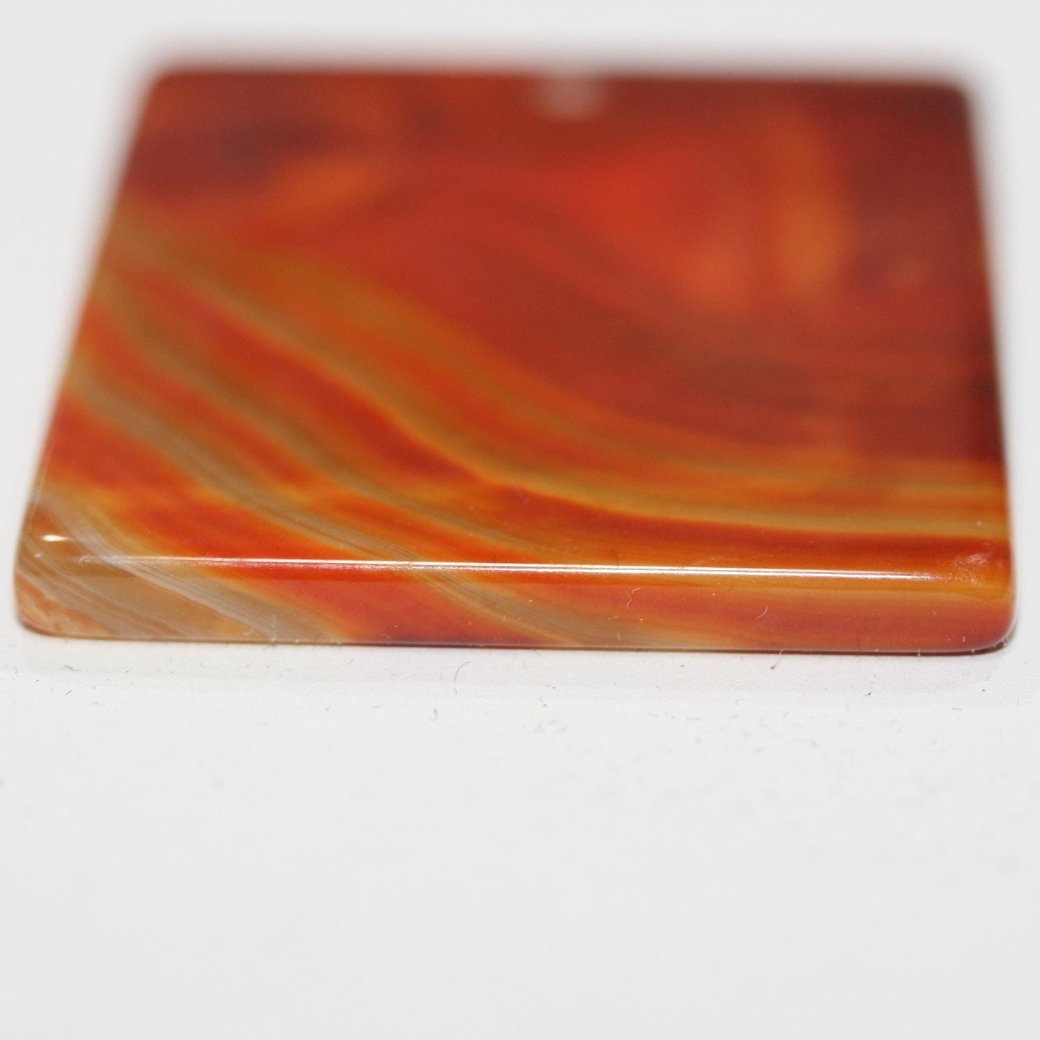 Colgante de Ágata Naranja Rectángulo Plano Liso 50x40mm.-Ref.14812