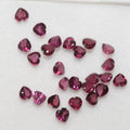 Lote Granate Rodolita Corazón Facetado 3mm.- (5CT).