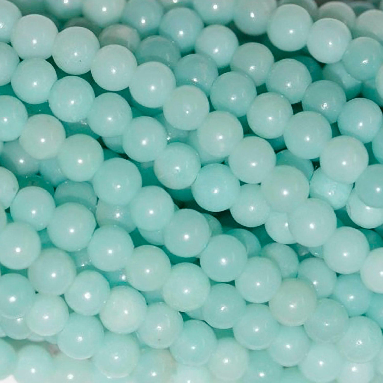 16" St Amazonita Cuentas Redondas Lisas 4mm.-Hilo 40cm.