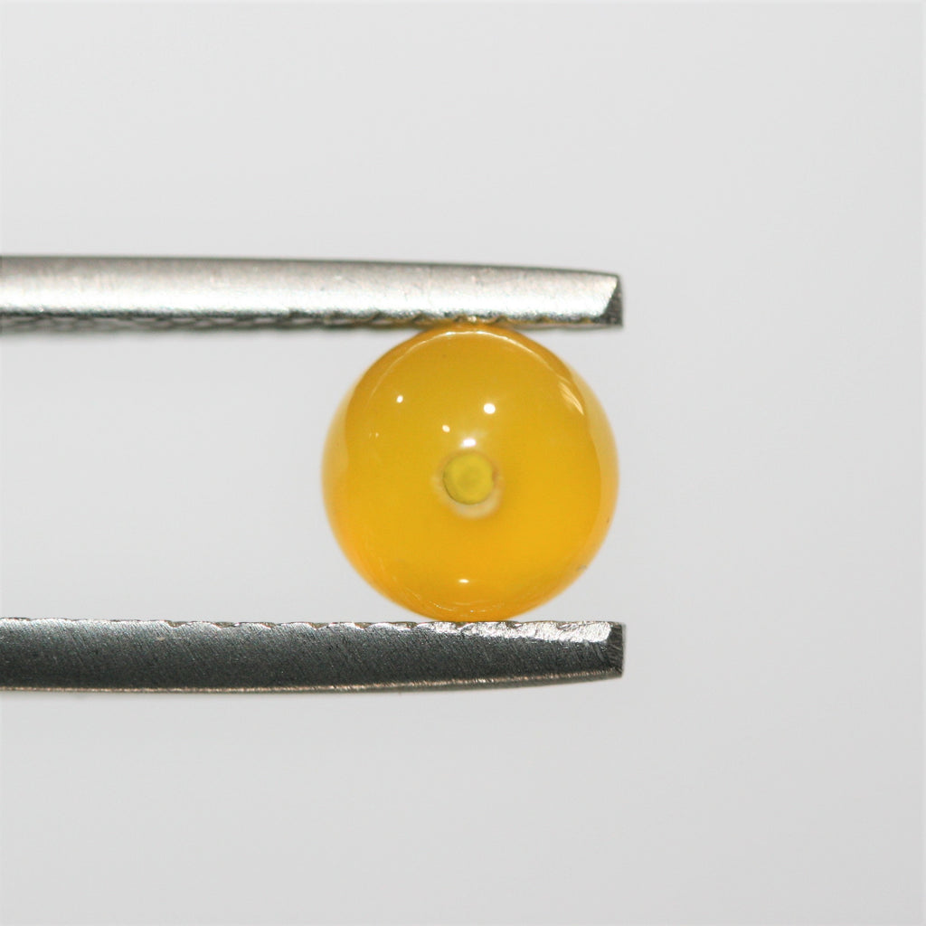 Ágata Amarilla Semiperforada Redonda Lisa 6mm.- 10 Piezas