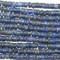 14" St Lapis Lazuli Matte Finish Smooth Slice Beads 4-5mm.Approx.-Strand 36cm.