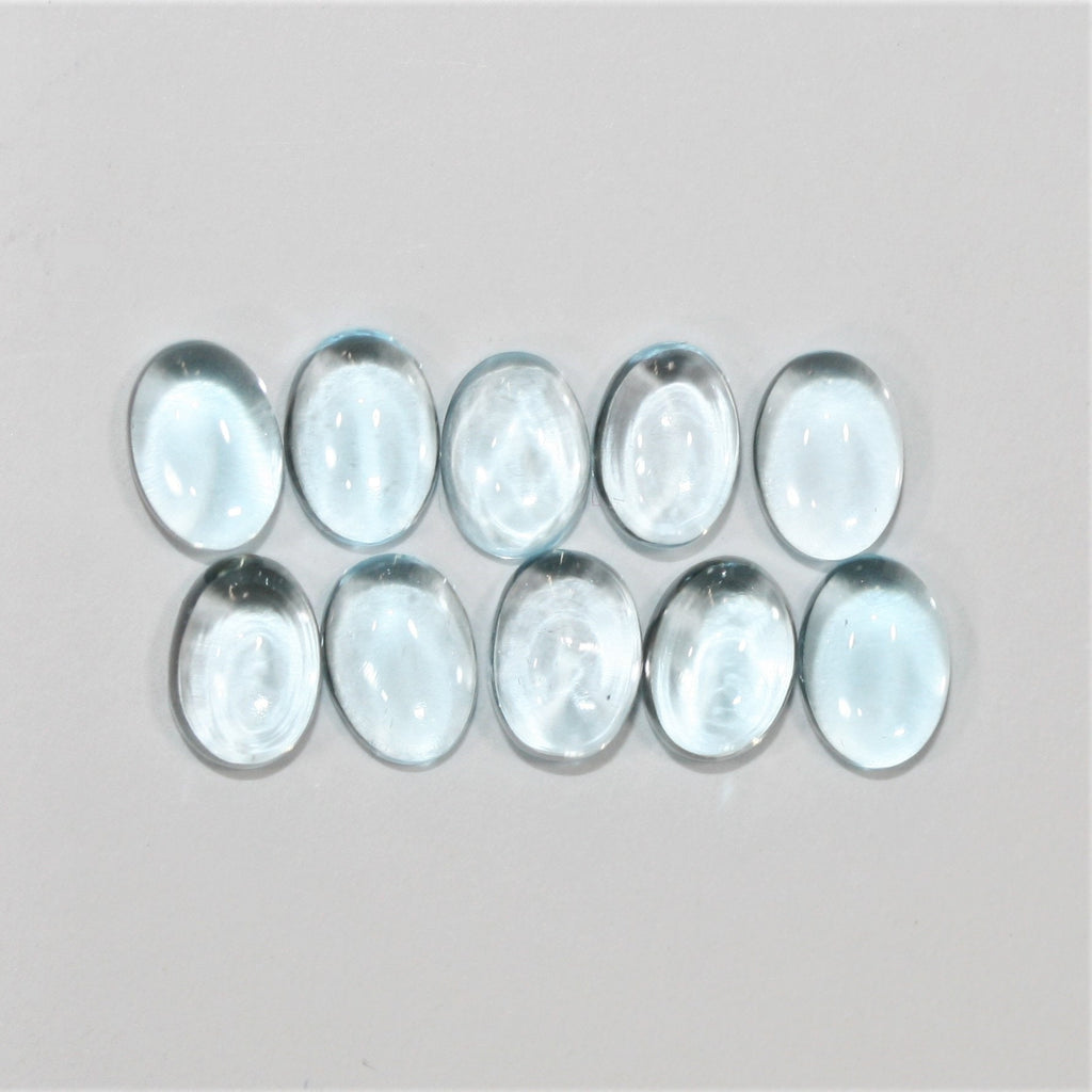Sky Blue Topaz Smooth Oval Cabochons Lot 7x5mm.- 10 Pieces