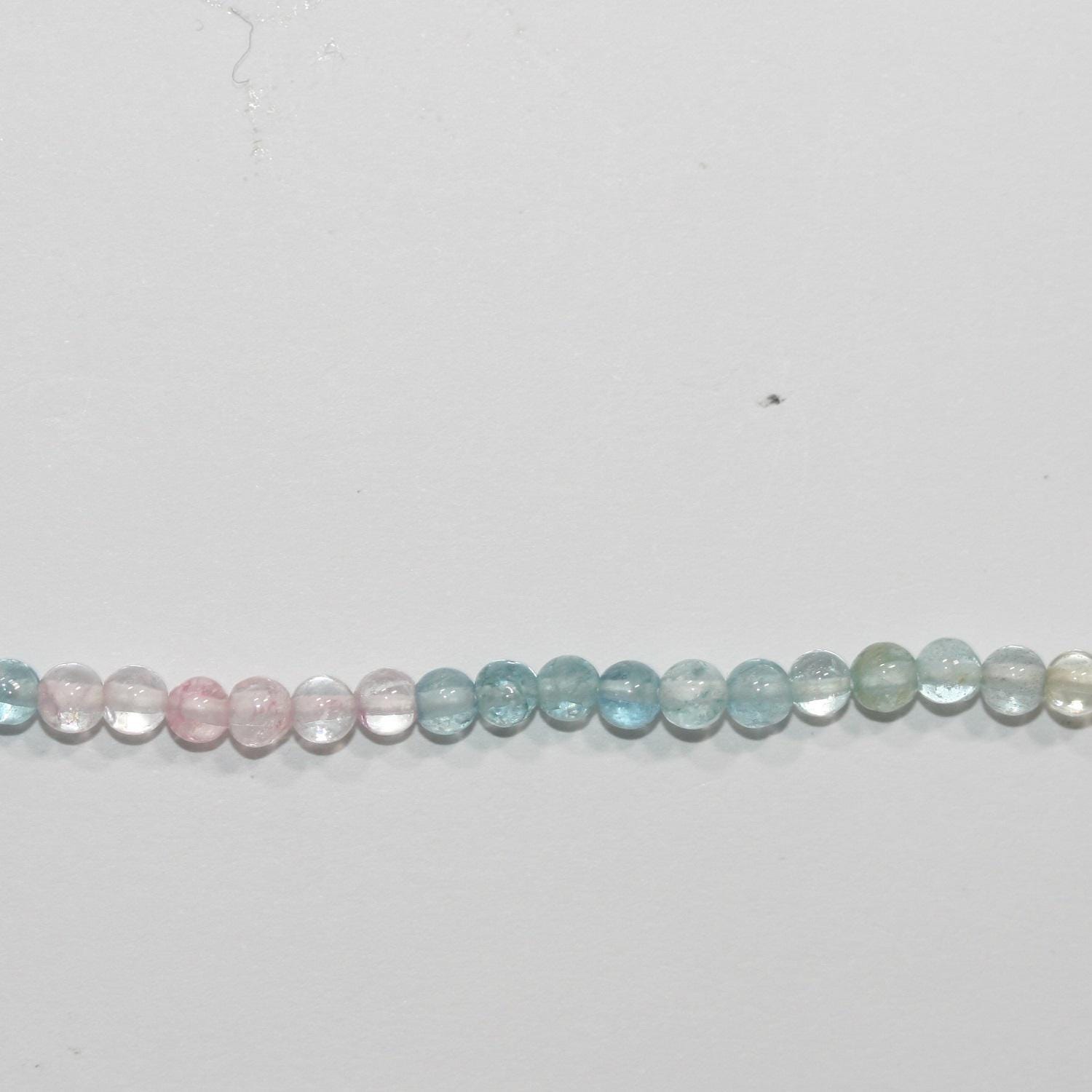 13" St Multi Beryl Smooth Round 3mm.-Strand 34cm.