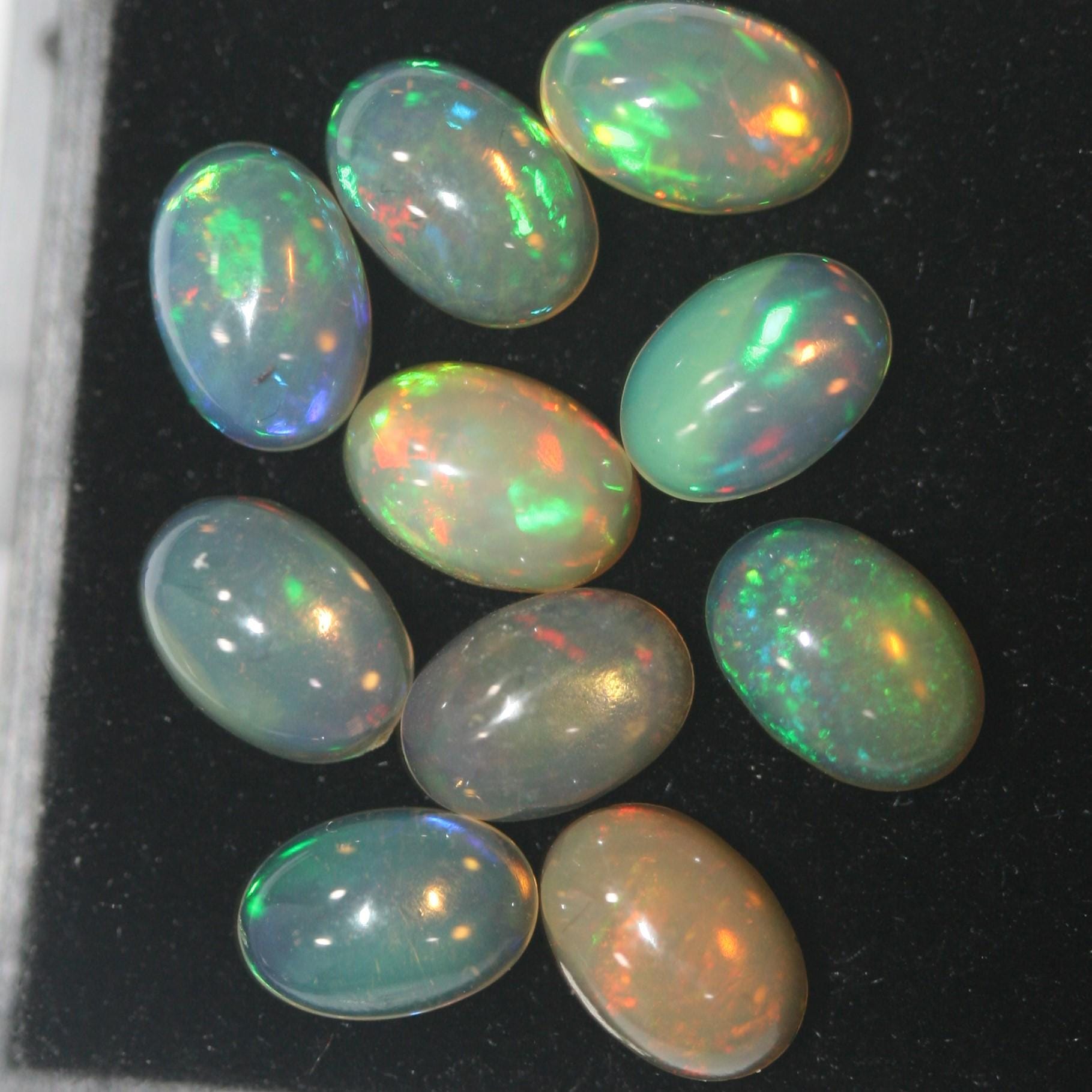 Wello Ethiopian Opal Lot Oval Cabochon 6x4mm. (10pcs)  -Gemstone Parcels-Loose Stones Wholesale Price