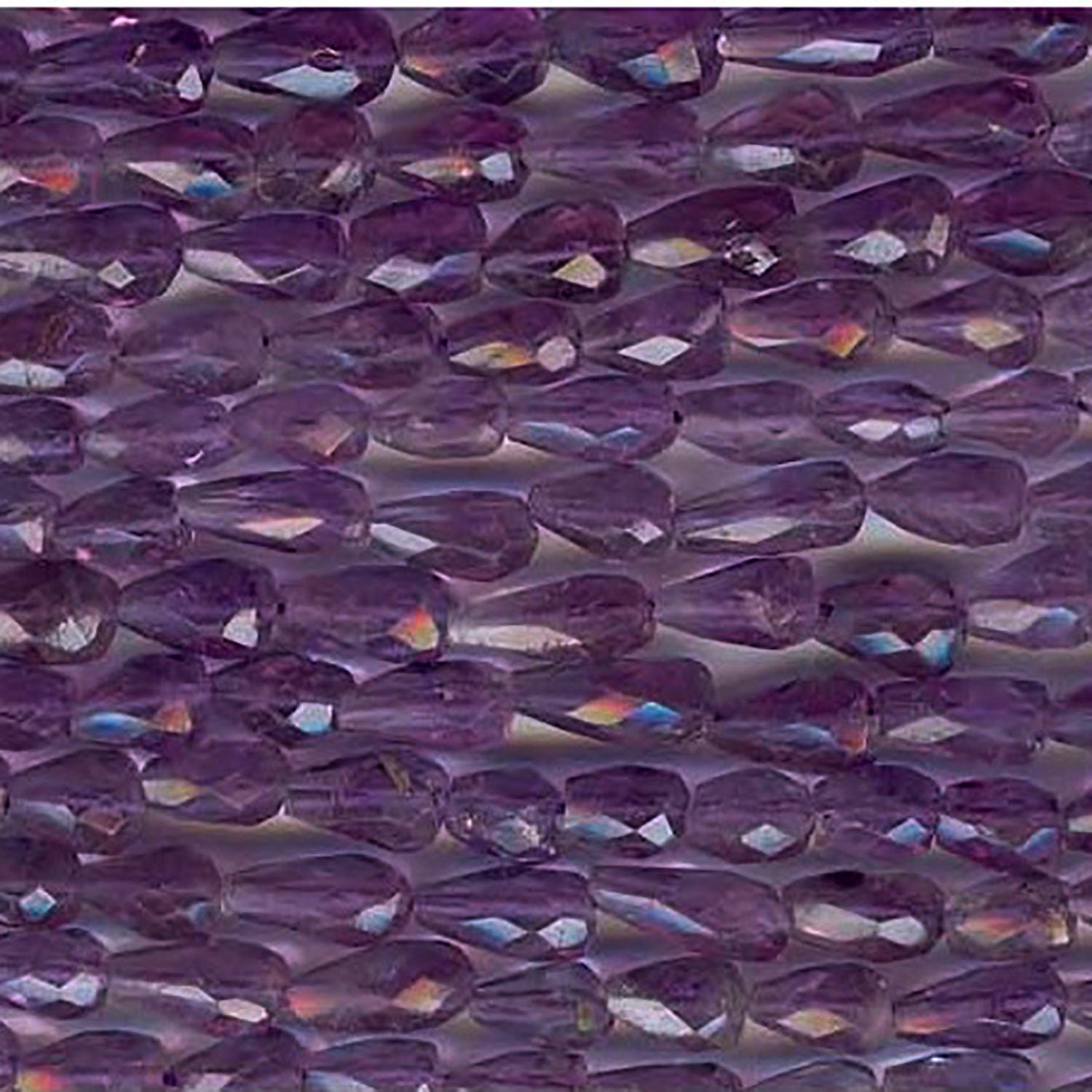 Perles en améthyste facettées en forme de goutte, 12 x 6 mm, 38 cm (15 pouces) - Fil de 38 cm (38 pouces)