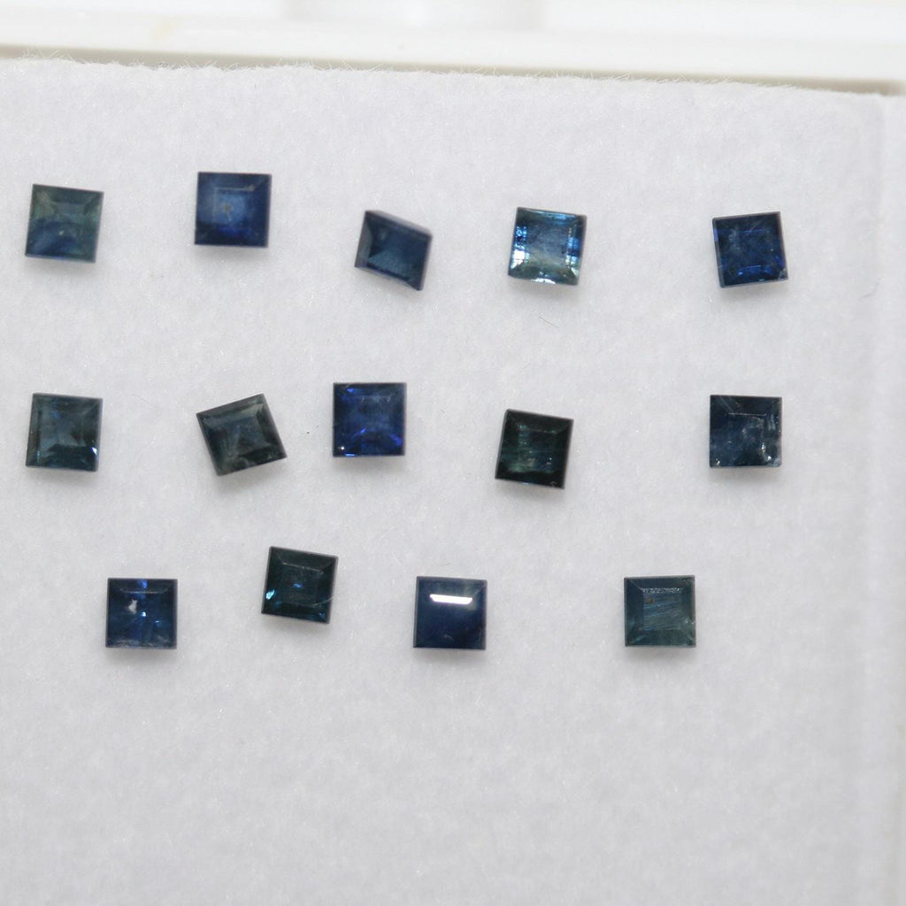 Lote de Zafiros Azules Cuadrados Facetados de 2,5 mm (2 ct)