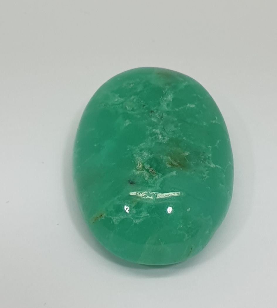 Big Chrysophase Oval Cabochon 60.85ct Natural Gemstone-Wholesale Untreated Stone
