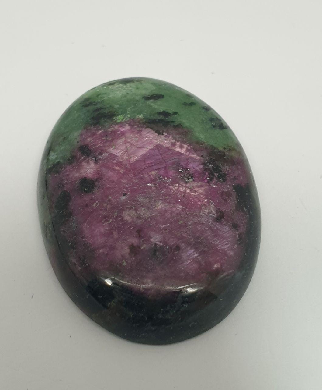 Big Ruby Zoisite Oval Cabochon 34.6x30.5mm.-(64.50ct) Natural Untreated Gemstone