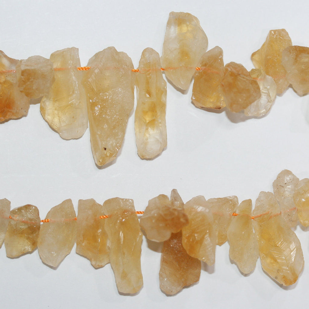 Cuentas de citrino sin pulir de 16" (15-30 mm) - Hilo de 40 cm