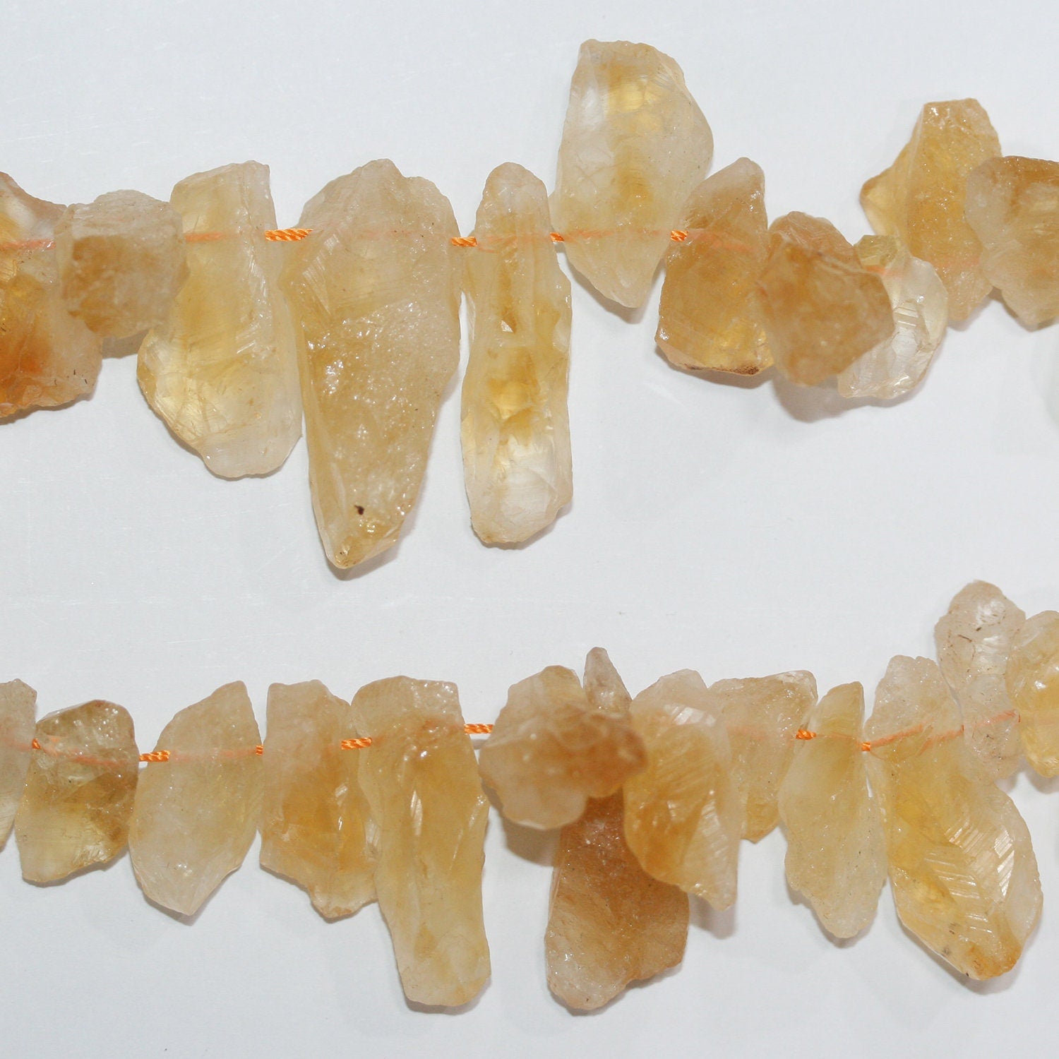 Cuentas de citrino sin pulir de 16" (15-30 mm) - Hilo de 40 cm
