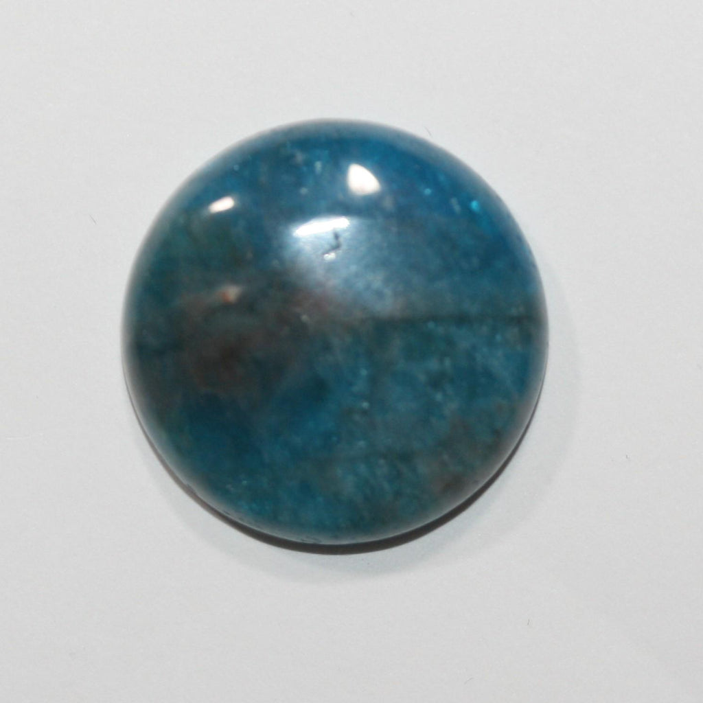 Lote de 4 cabujones redondos lisos de apatita azul de 20 mm. (4 piezas).