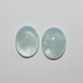 Lote de 2 cabujones ovalados de aguamarina de 19 x 15 mm (2 piezas).