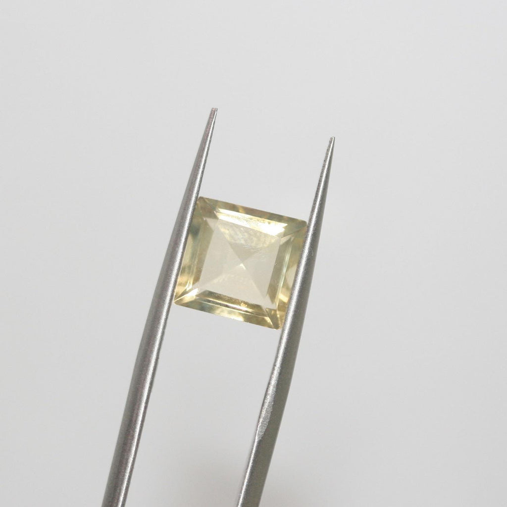 Lote de 2 piezas de citrino facetado cuadrado de 9 mm (2 piezas) - Ref. 649LO