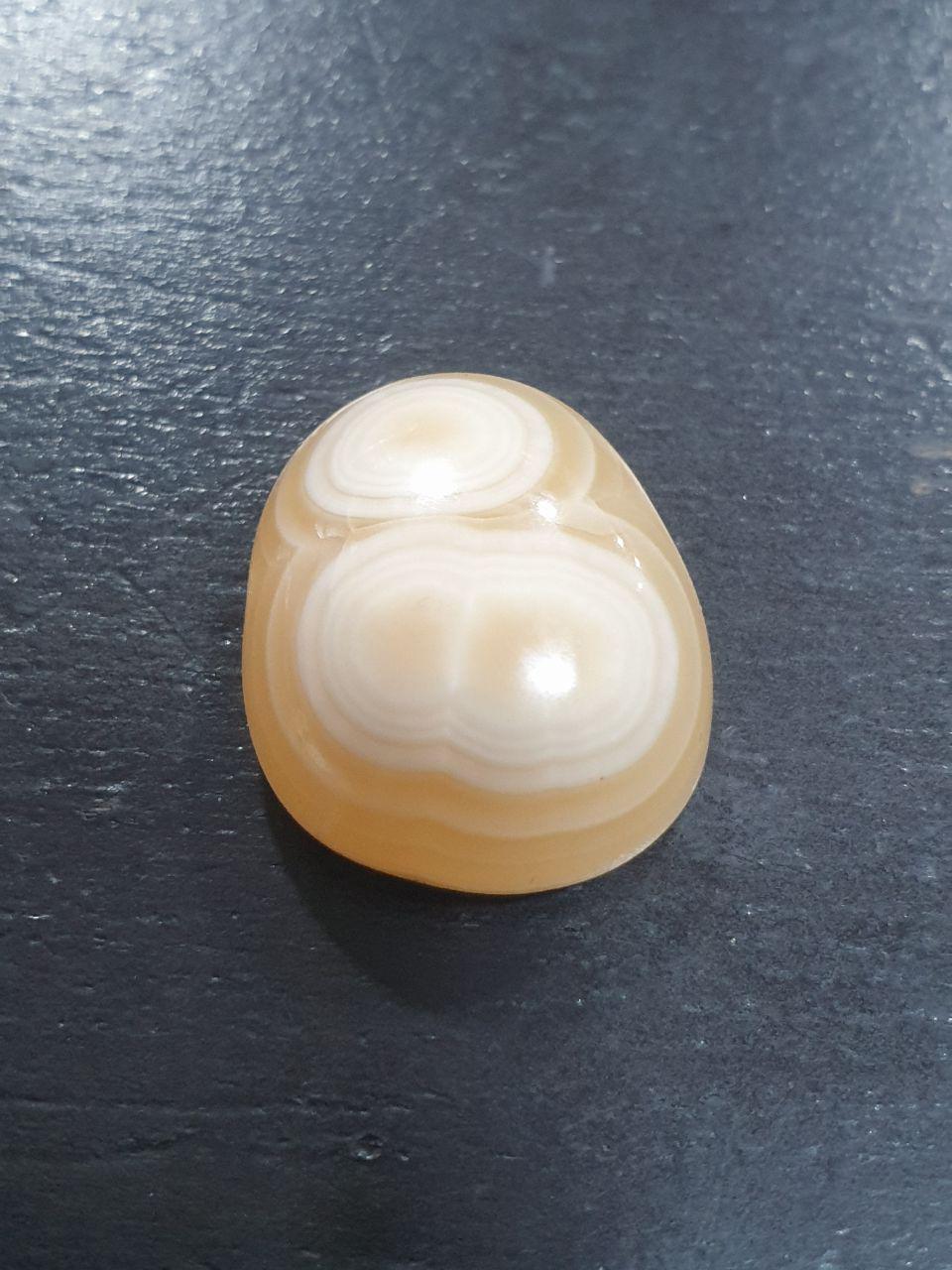 Unique Yellow  Eyes Calcite Orbicular Oval Cabochon  21.6x17.2mm -24.5ct - One Of A kind- Healing Stone