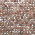 13" St Brown Moonstone Faceted Rondelle Beads 3.5x2mm.-Strand 34cm.