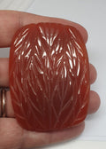Handcrafted 202.85 ct Huge Carved In Carnelian Agate  Big Cabochon - Gemstone Carving- Unique Piece  62x45mm- One Of A kind Pendant