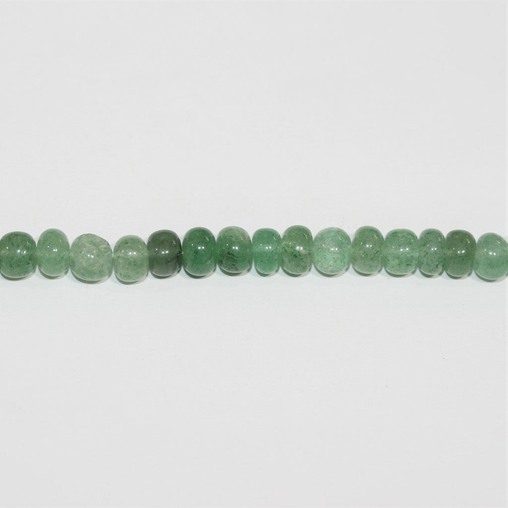 Cuentas redondas lisas de aventurina verde de 19", 7 x 5 mm. Aprox. - Hilo de 48 cm.