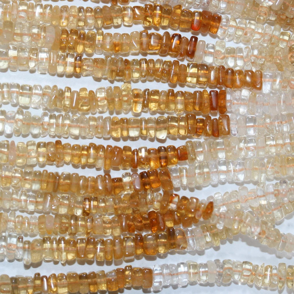 Cuentas cuadradas planas y lisas de citrino de 16" (5 x 2 mm) - Hilo de 40 cm