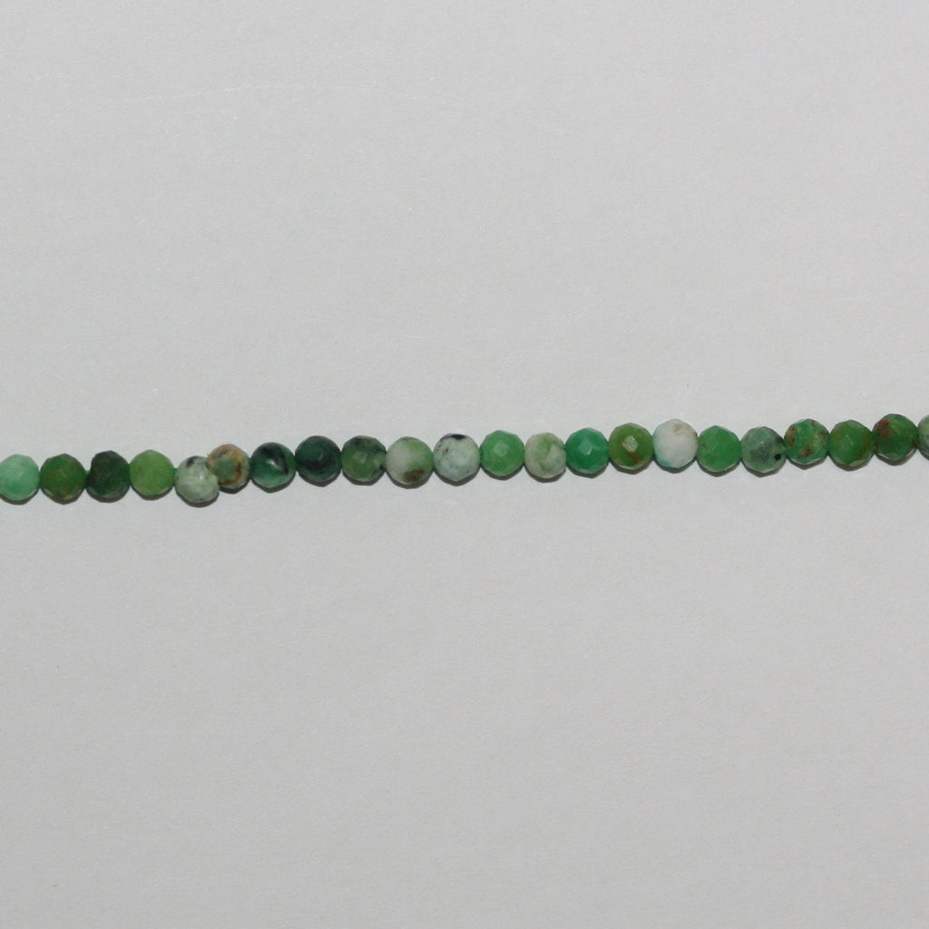 15" St Variscite Perles Rondes Facettées 3mm.-Rig 39cm.