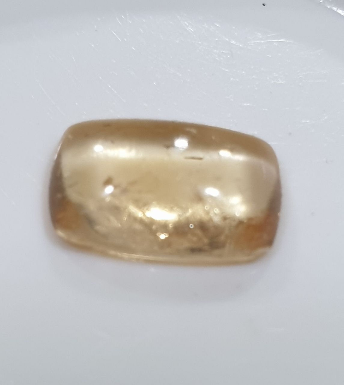 Imperial Topaz Cushion  Cabochon From Brazil 10x6.5mm 2.2ct- Rare Gemstones- Top Quality- One Of A Kind