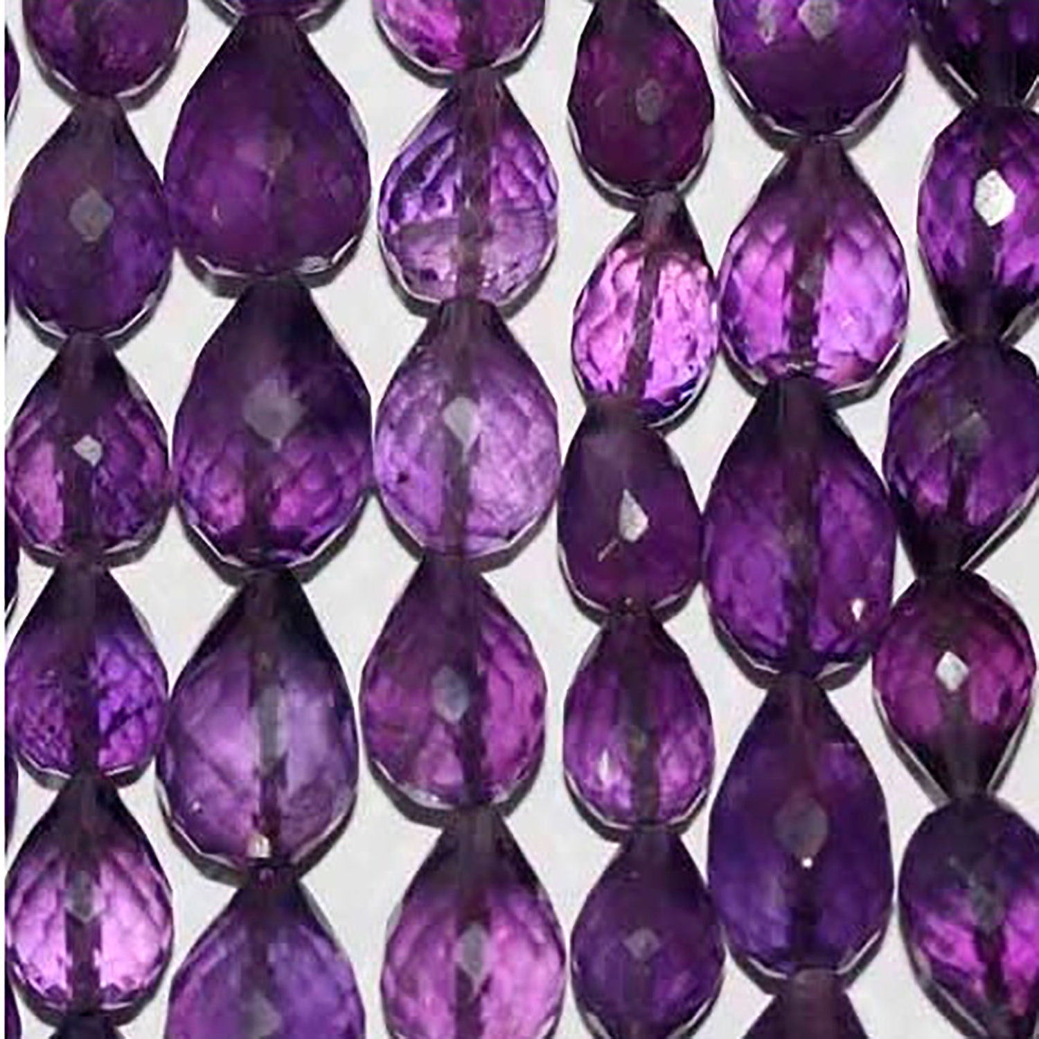 Cuentas de amatista facetadas de 8" (9 x 6 mm) - Hilo de 22 cm