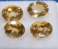 Lot de citrines ovales à facettes 8x6 mm (4 pièces). Pierres précieuses en vrac, prix de gros.
