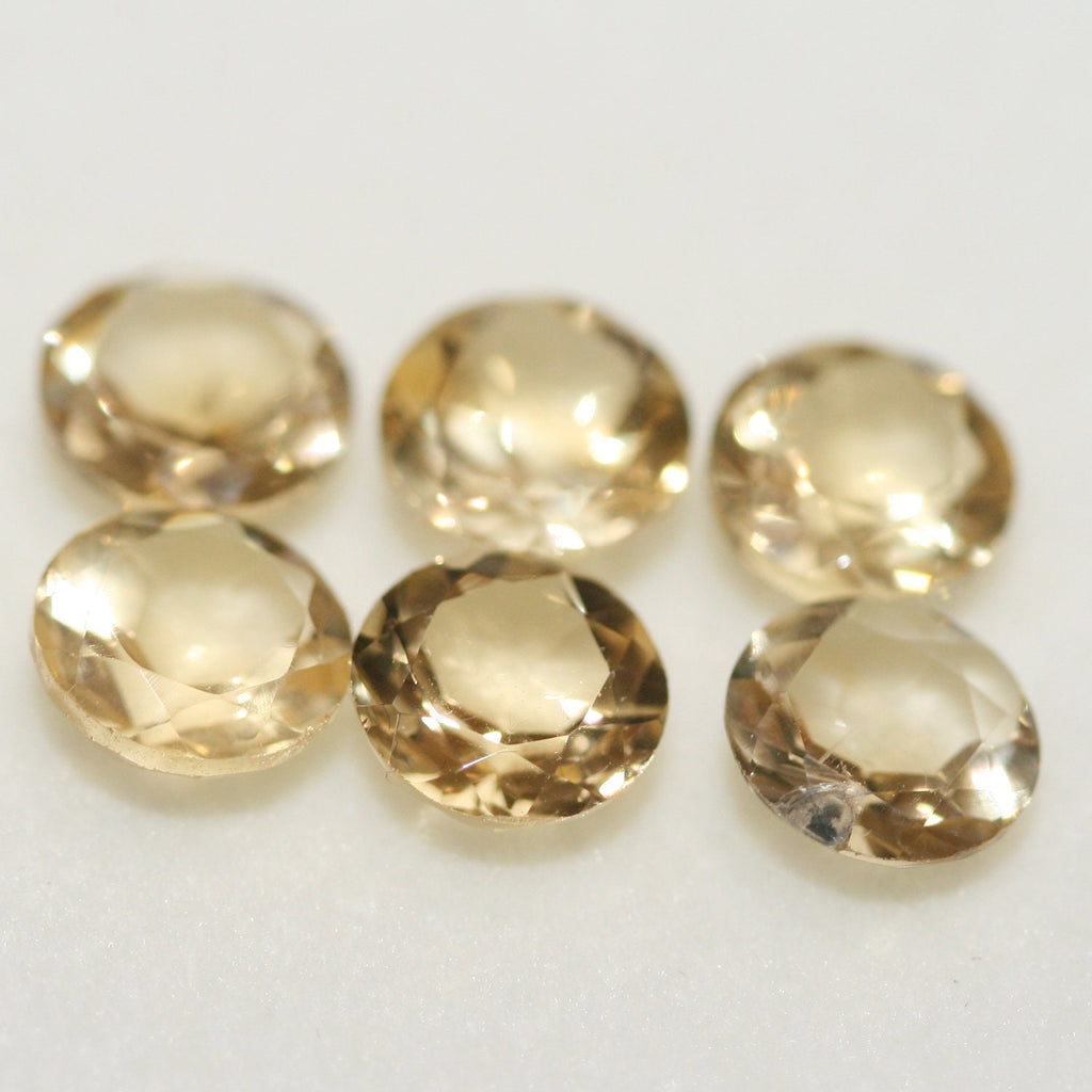 Lote de 6 citrinos redondos facetados de 7 mm (6 piezas)