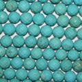 Cuentas redondas facetadas de turquesa de 16", 12 mm, hilo de 40 cm.