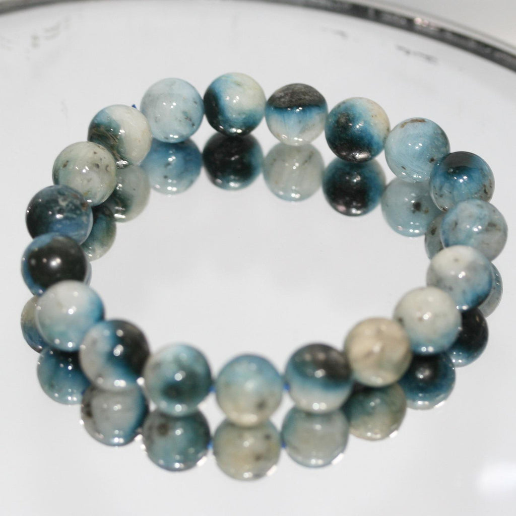 Bracelet en glaciaire à billes lisses 10 mm Réf. 14867 - Pouvoir de guérison