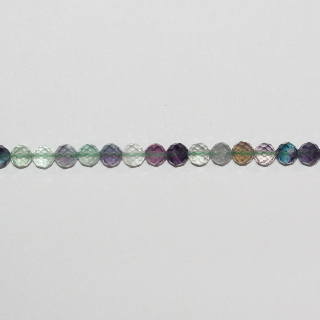 15" St Fluorite Facettée Rondes Perles 5mm.-Rig 39cm.