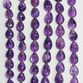 13" St Amethyst Smooth Flat Drop Beads 13x10mm.Approx. Hilo 33cm.
