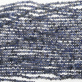 Perles d'iolite à facettes rondes de 2 mm, en brin de 15 pouces.