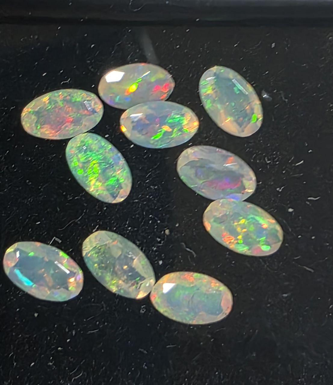 Lote de 10 piedras de ópalo blanco natural AAA de 5 x 3 mm, talla ovalada facetada - Lote al por mayor - Lotes de piedras preciosas - Gema sin tratar