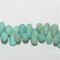 Perles en turquoise St à facettes en forme de goutte, 8 pouces, 10 x 5 mm. Longueur du fil : environ 20 cm.