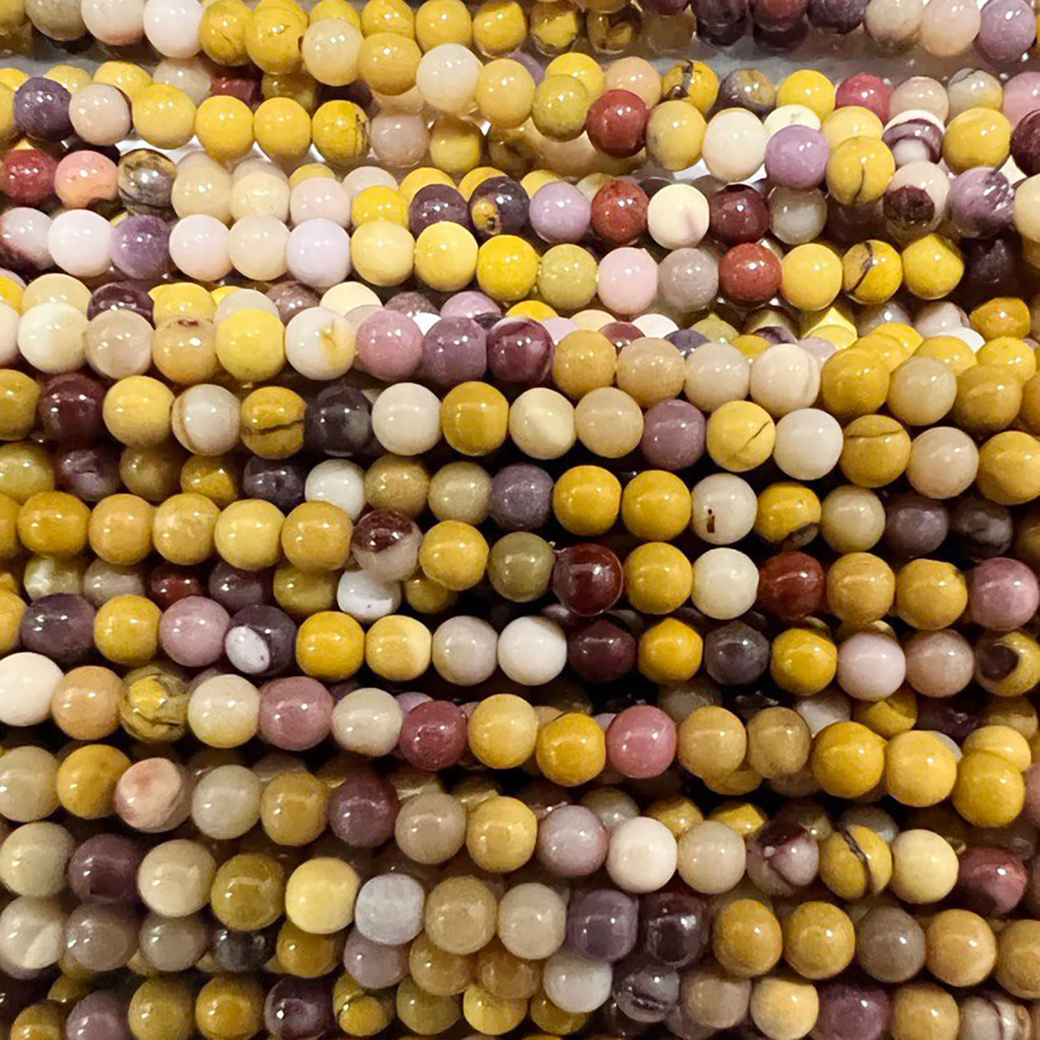 Cuentas redondas de St Mookaite de 16" de 2 mm - Hilo de 40 cm.