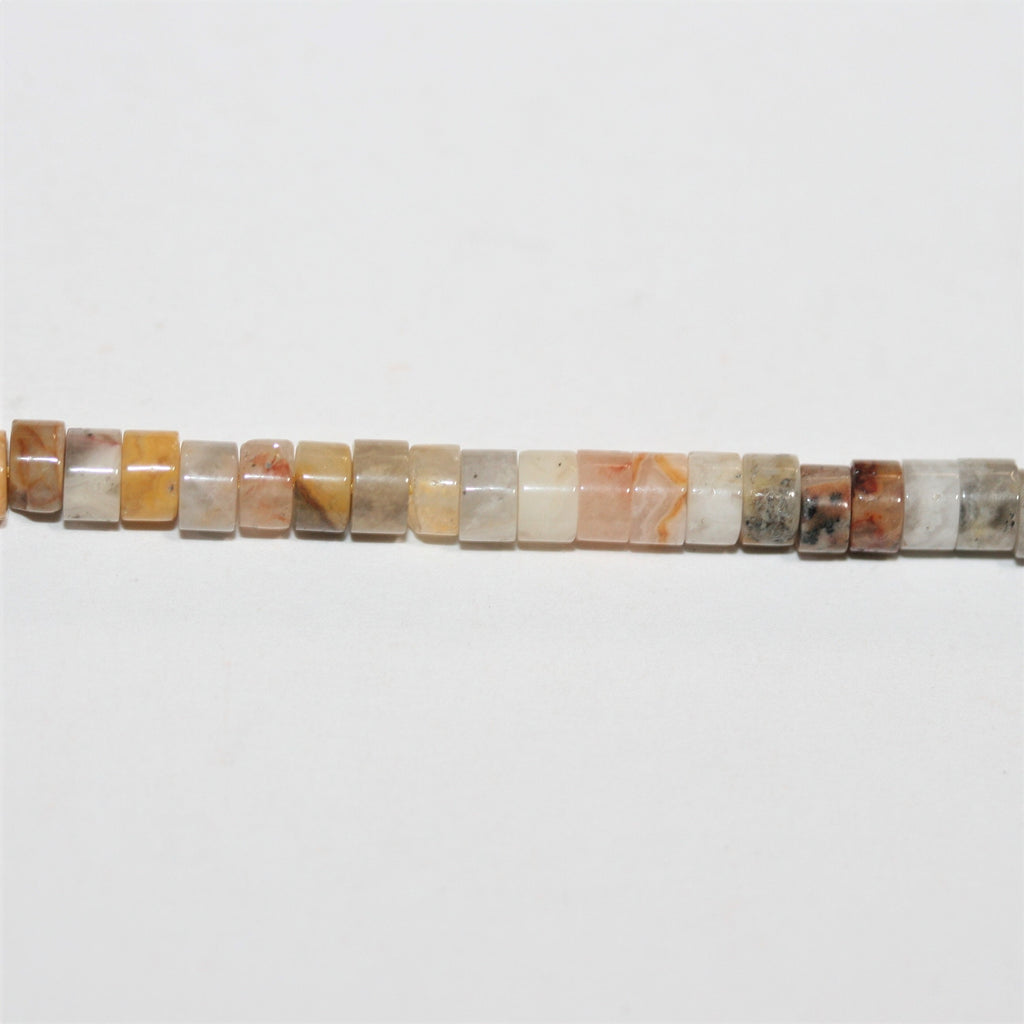 Perles de disque lisses en agate folle St 15" 4x2mm.- Brin 39cm.